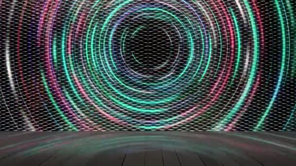 Kontinuierlich Wirbelnde Neonlichter Sehen Stilvoll Aus — Stockvideo
