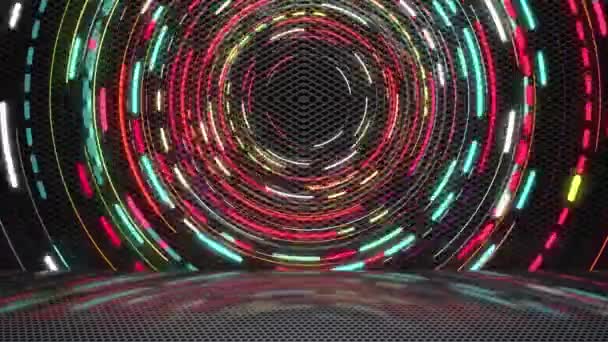 Nepřetržitá Vířící Neonová Světla Vypadají Stylově — Stock video