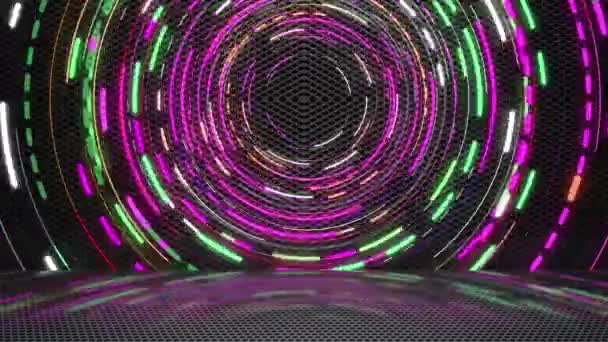 Nepřetržitá Vířící Neonová Světla Vypadají Stylově — Stock video