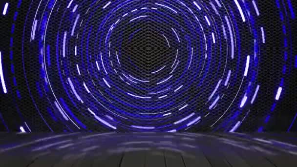 Neon Lichten Voortdurend Wervelend Metalen Achtergrond — Stockvideo