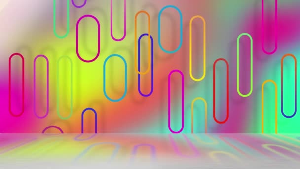Kolorowe Linie Poruszające Się Stale Kolorowym Tle — Wideo stockowe