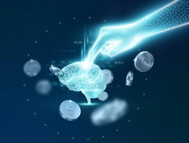 Mavi beyni işaret ederek, para etrafa saçıldı..