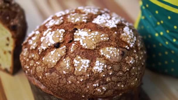 Masada Paskalya Pastası Hindistan Cevizi Kırıntılı Tatlı Yuvarlak Pasta Kabuklu — Stok video