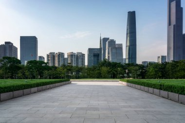 Guangzhou, Çin 'in modern kentsel mimari manzarası