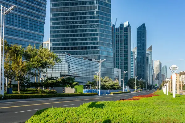 stock image Qingdao city modern architectural landscape