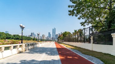 Guangzhou şehir manzarası ve modern mimari manzarası