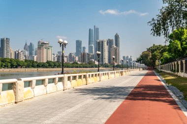 Guangzhou şehir manzarası ve modern mimari manzarası