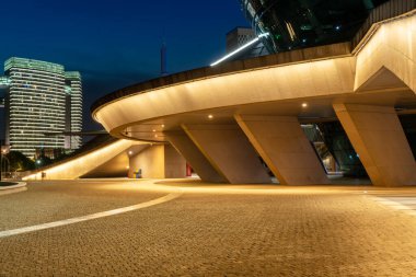 Şehir gece manzarası ve CBD mimari peyzaj