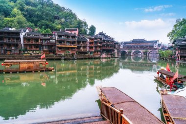 Fenghuang antik şehrinin güzel manzarası