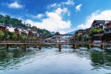 Fenghuang antik şehrinin güzel manzarası