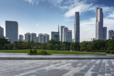 Guangzhou, Çin 'in modern kentsel mimari manzarası