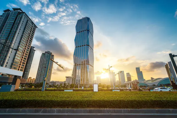 stock image Modern urban architectural landscape of Lianyungang, Jiangsu, Ch