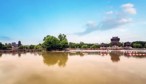 stock image Wanghai Tower, Fengcheng River, Taizhou