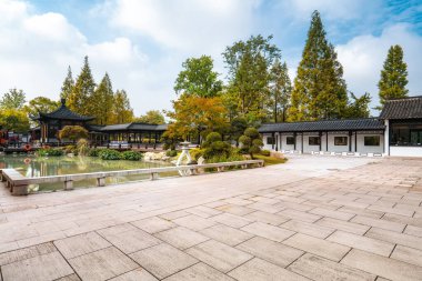 Batı Gölü, Yangzhou 'da klasik mimarinin manzarası,