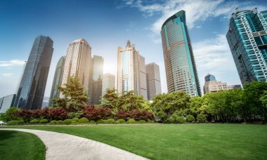 Lujiazui Finansal Bölgesi 'nin mimari manzarası, Shangha