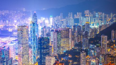 Victoria Peak Hong Kong gece görüş