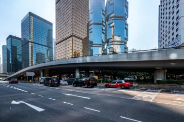 Hong Kong 'un modern şehir mimarisi.