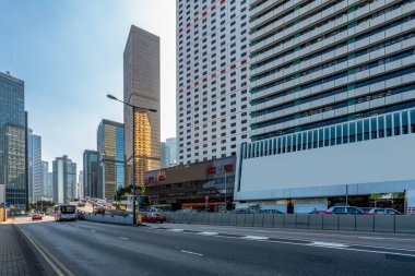 Hong Kong 'un modern şehir mimarisi.