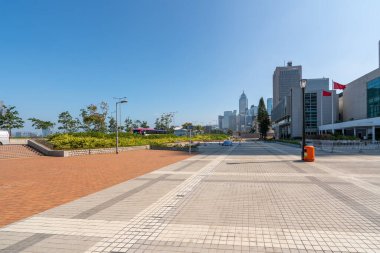 Hong Kong 'un modern şehir mimarisi.