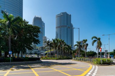 Hong Kong 'un modern şehir mimarisi.