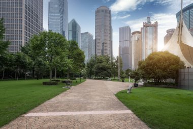 Shanghai Finans Bölgesi Plaza ve Şehir Modern Mimarisi 