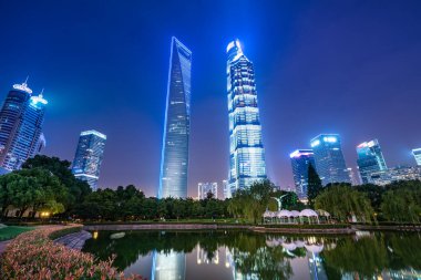 Şangay Lujiazui şehir manzarası ve modern mimari manzarası