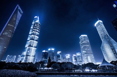 Şangay Lujiazui şehir manzarası ve modern mimari manzarası