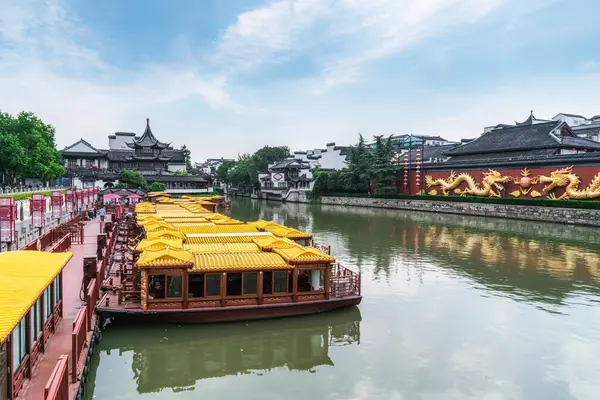 stock image Ancient architectural landscape of Qinhuai River in Nanjing, Chi