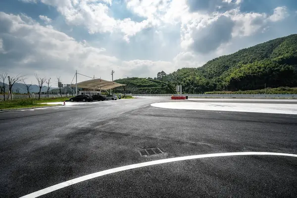 stock image Asphalt floor and service area parking