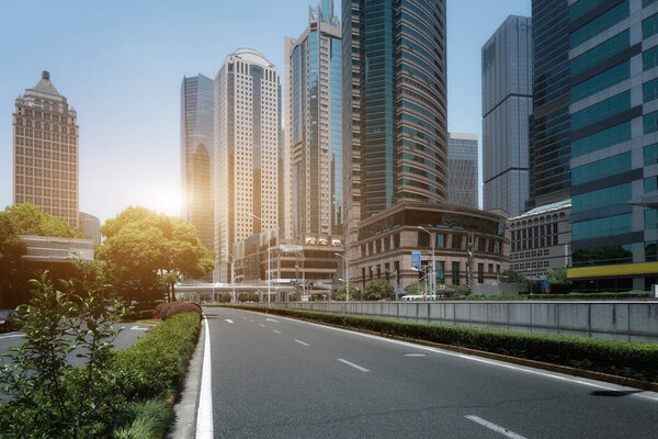 Camino Ciudad Fondo Del Edificio Moderno — Foto de Stock
