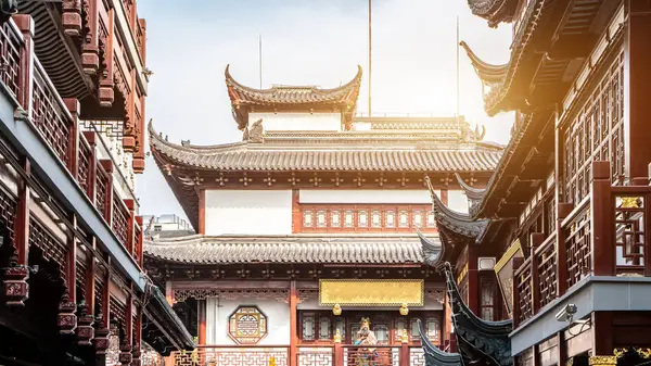 stock image Shanghai City God Temple ancient architectural landscape