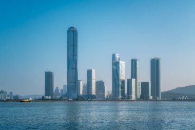 Zhuhai sahil manzarası ve Hengqin finans adası