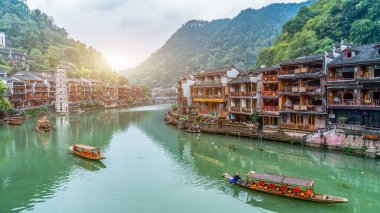 Fenghuang antik şehrinin güzel manzarası