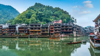 Fenghuang antik şehrinin güzel manzarası