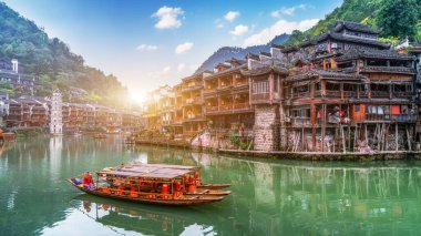 Fenghuang antik şehrinin güzel manzarası