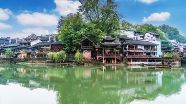 Fenghuang antik şehrinin güzel manzarası