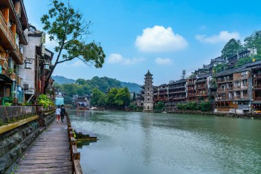 Fenghuang antik şehrinin güzel manzarası