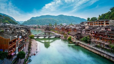 Fenghuang antik şehrinin güzel manzarası