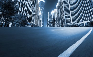 Yol zemin ve modern mimari manzara Çin 'in ufuk çizgisi