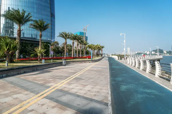 stock image Zhuhai coastline scenery and Hengqin financial island