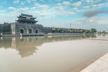 Suzhou şehir duvarının antik harabeleri.