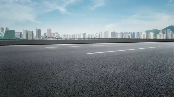 stock image Urban road ground and modern architectural landscape