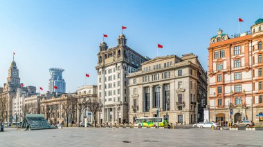 Şangay Bund eski bina manzarası