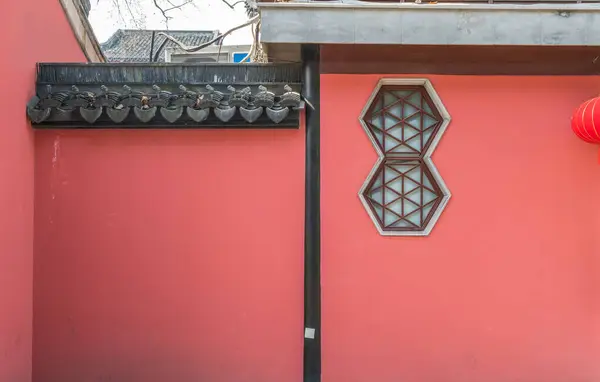 stock image A red wall at the the Imperial Palace Museum of China.