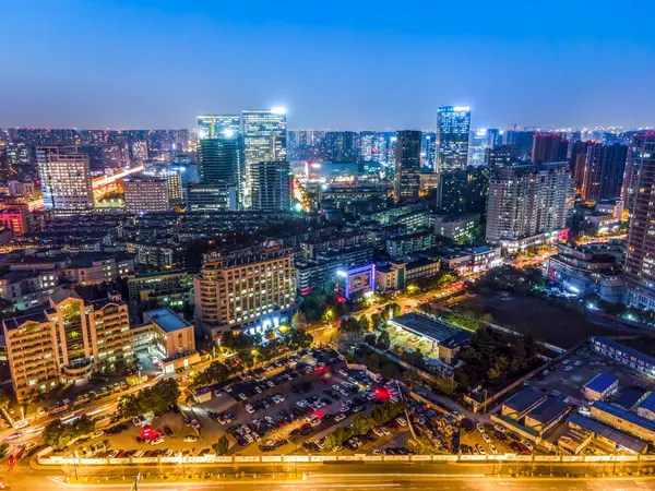 stock image Aerial photography of Hangzhou, Zhejiang, city architecture land