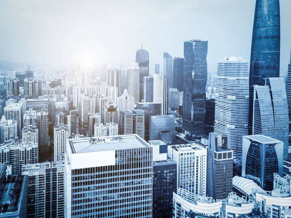 Aerial photography of the architectural landscape of Guangzhou, China