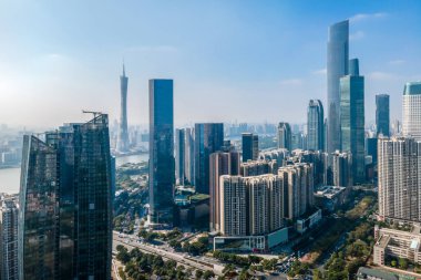 Guangzhou, Çin 'in hava fotoğrafçılığı, kentsel mimari arazi