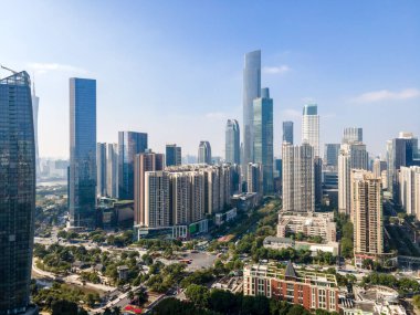 Guangzhou, Çin 'in hava fotoğrafçılığı, kentsel mimari arazi