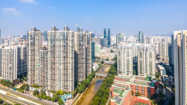 Guangzhou, Çin 'in hava fotoğrafçılığı, kentsel mimari arazi