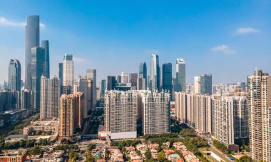 Guangzhou, Çin 'in hava fotoğrafçılığı, kentsel mimari arazi